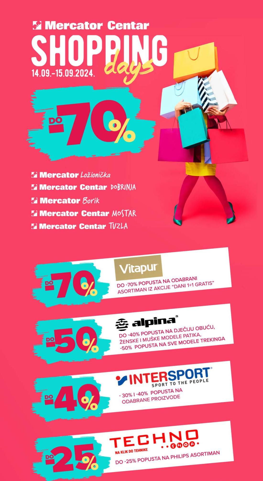 Mercator SHOPPING DAYS - SNIŽENJE do 70% 14-15.9.2024.