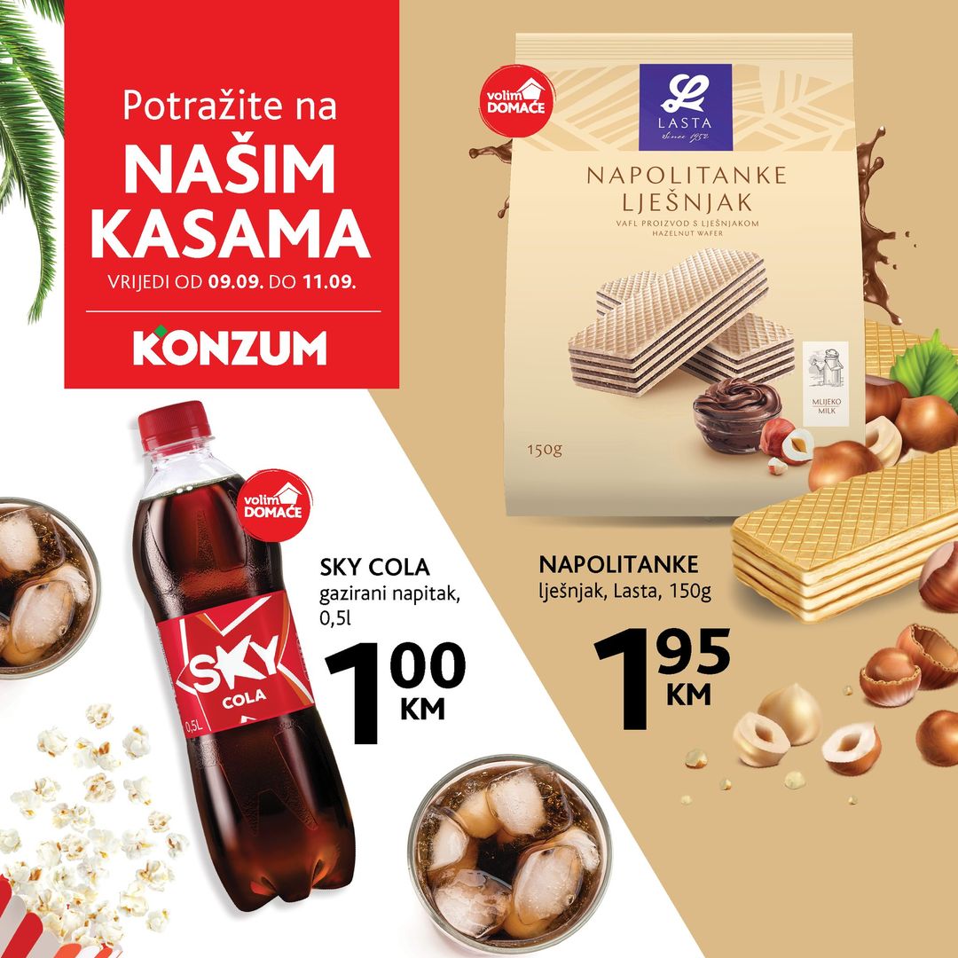 Konzum AKCIJA NA KASAMA 9-11.9.2024. 