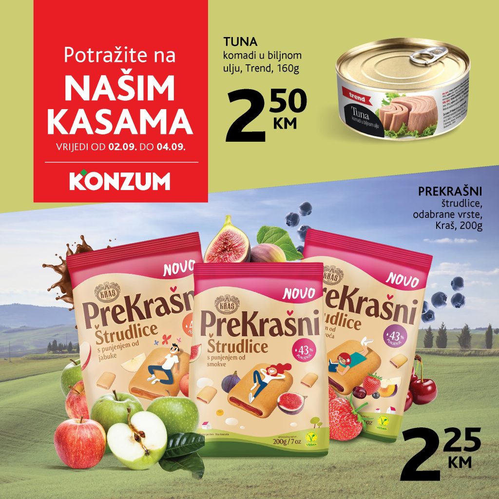 Konzum AKCIJA NA KASAMA 2-4.9.2024. 