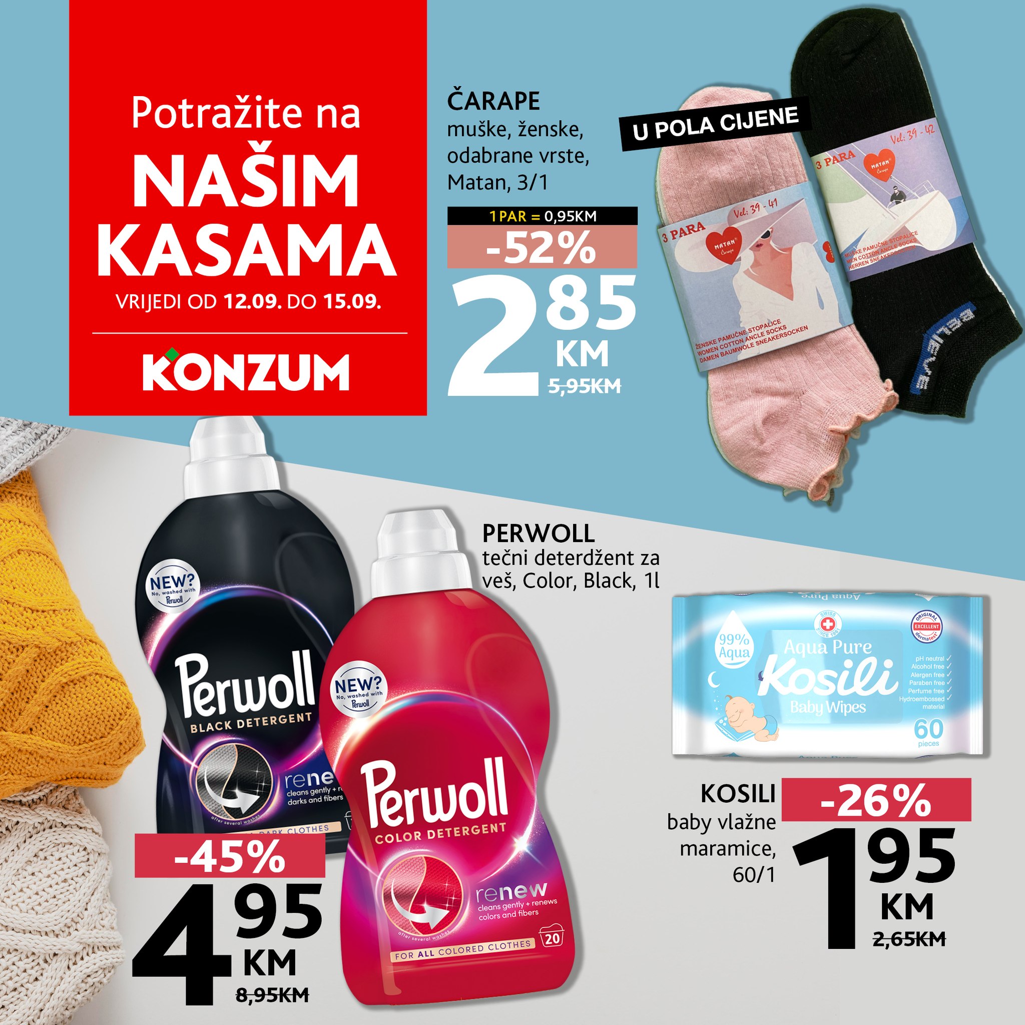 Konzum AKCIJA NA KASAMA 12-15.9.2024. 