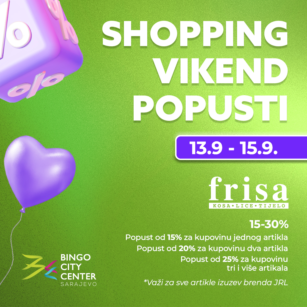 Bingo City Center SHOPPING VIKEND POPUSTI 13-15.9.2024.