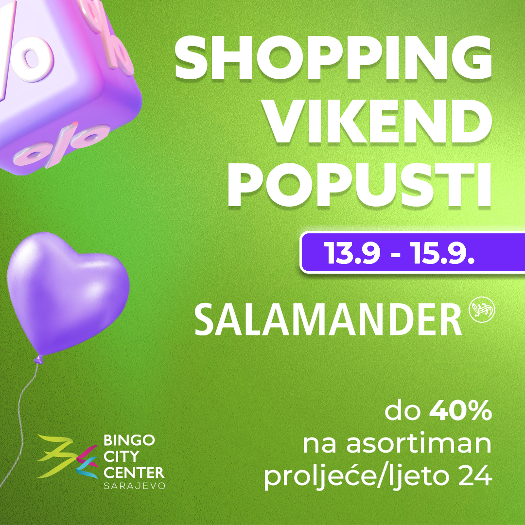 Bingo City Center SHOPPING VIKEND POPUSTI 13-15.9.2024.