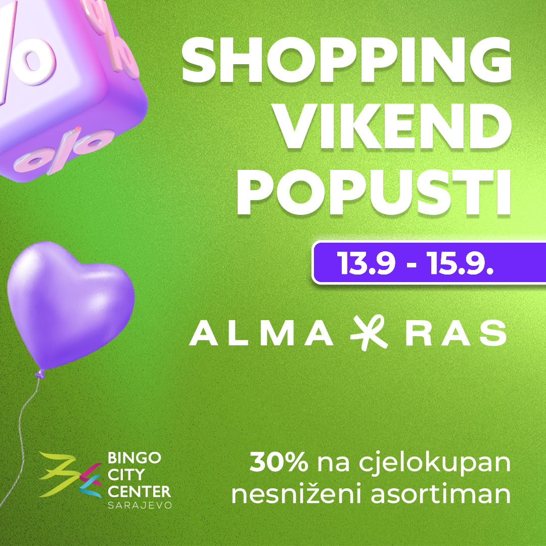 Bingo City Center SHOPPING VIKEND POPUSTI 13-15.9.2024.