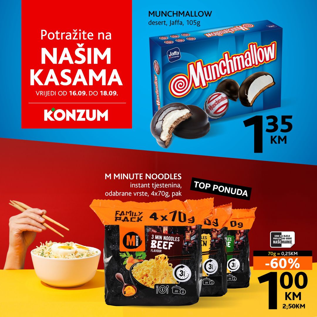 Konzum AKCIJA NA KASAMA 16-18.9.2024. 