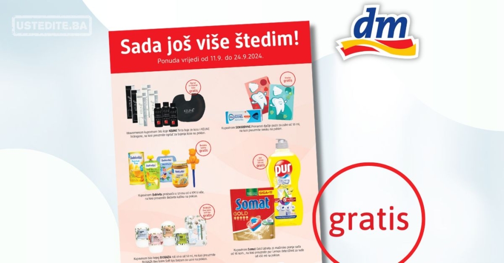 dm GRATIS – Sada još više štedim – akcija do 24.9.2024.