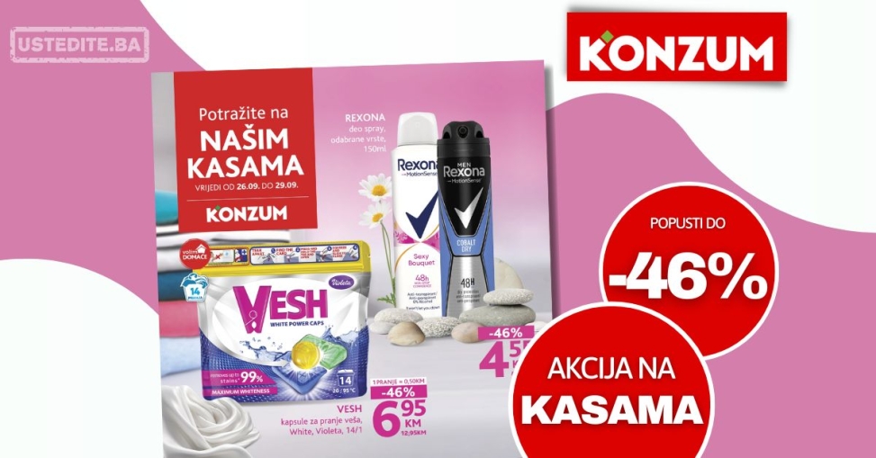 Konzum AKCIJA NA KASAMA 26-29.9.2024.