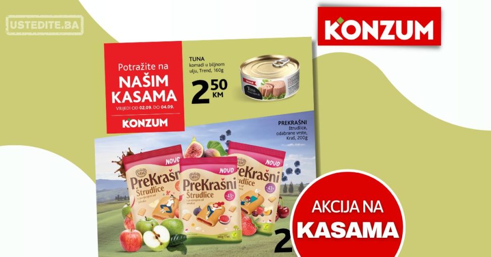 Konzum AKCIJA NA KASAMA 2-4.9.2024.