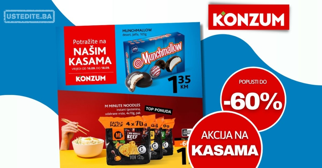 Konzum AKCIJA NA KASAMA 16-18.9.2024.