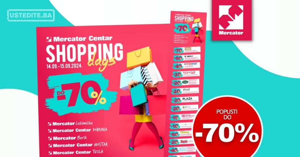 Mercator SHOPPING DAYS - SNIŽENJE do 70% 14-15.9.2024.