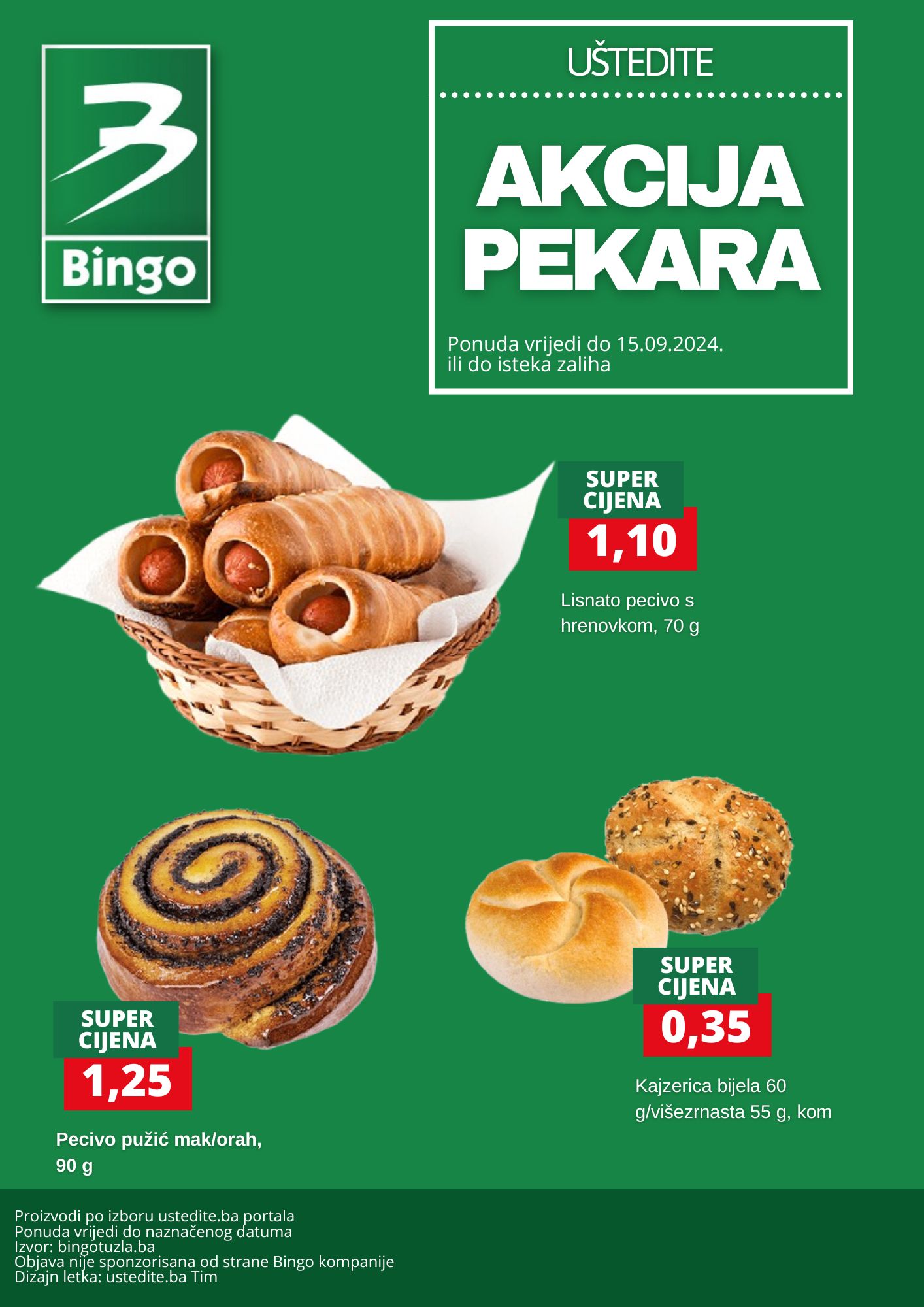 Bingo akcija PEKARA - sniženje do 15.9.2024. 