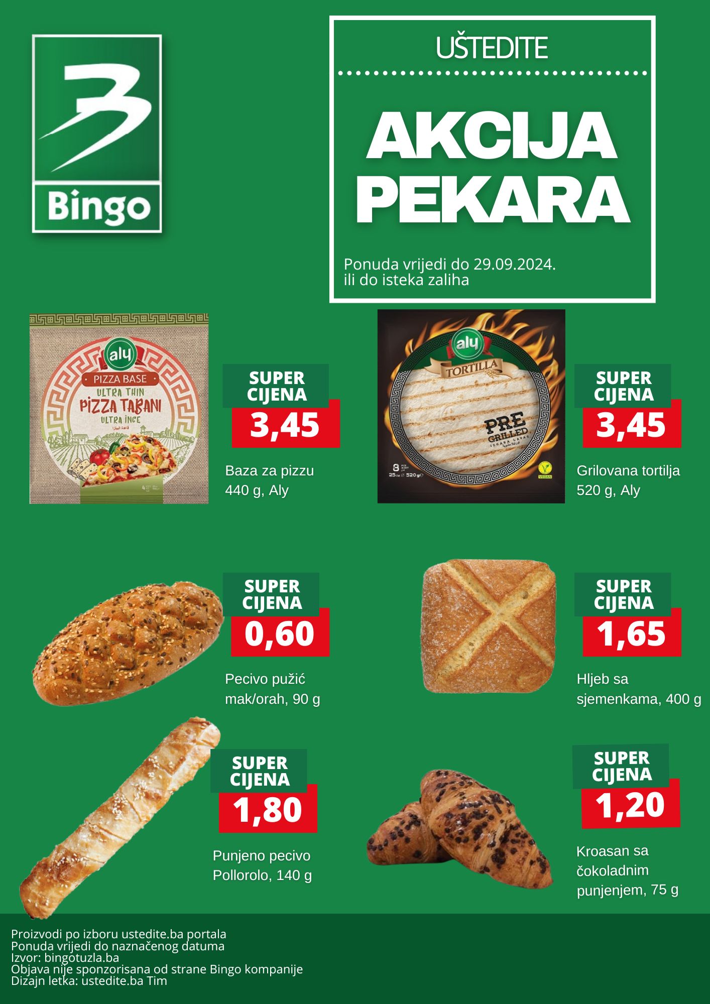 Bingo akcija PEKARA - sniženje do 29.9.2024.