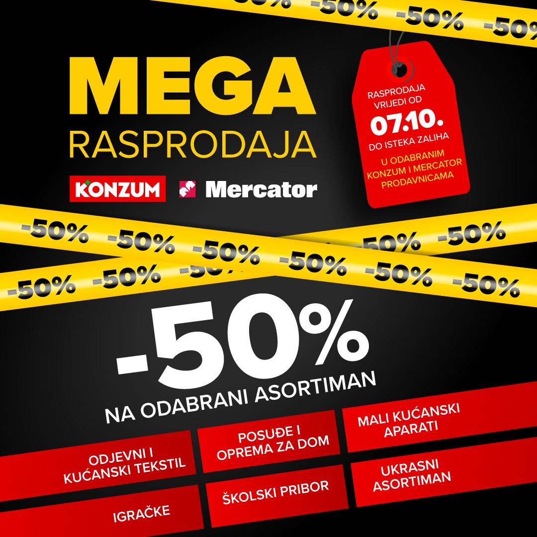 Konzum MEGA RASPRODAJA od 7.10.2024. 