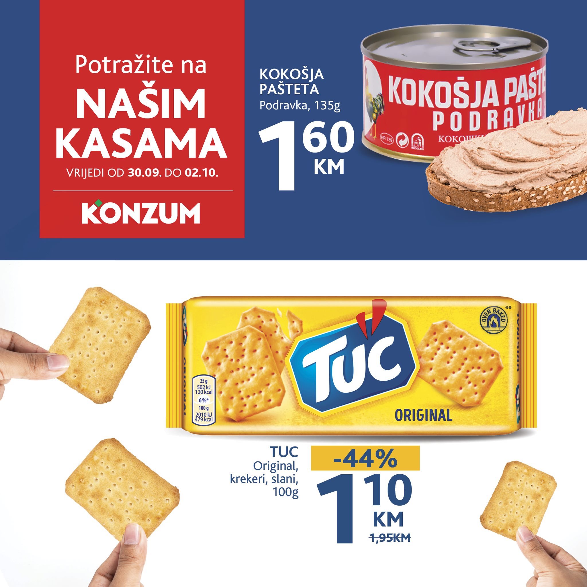 Konzum AKCIJA NA KASAMA 30.9-2.10.2024.