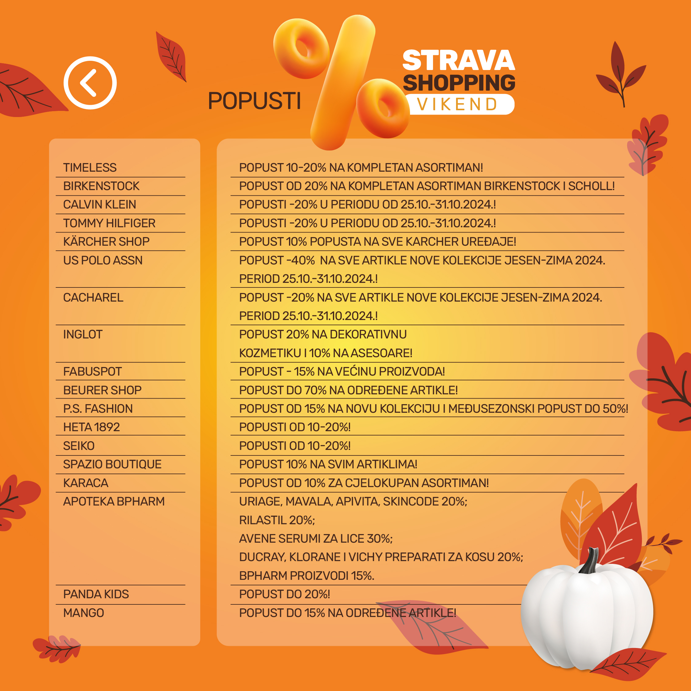 Aria STRAVA SHOPPIN VIKEND 26-27.10.2024. 