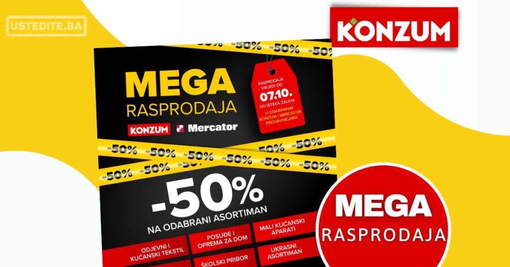 Konzum MEGA RASPRODAJA od 7.10.2024.