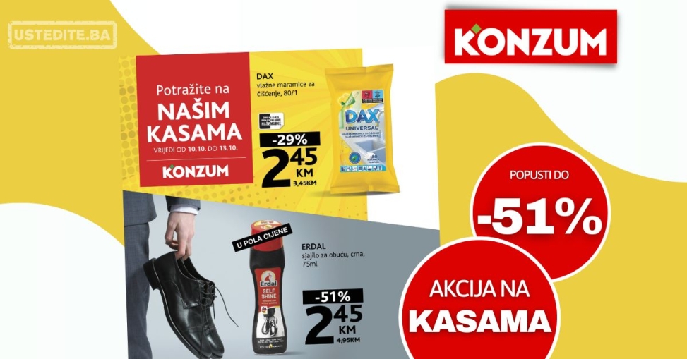 Konzum akcija na kasama 10-13.10.2024.