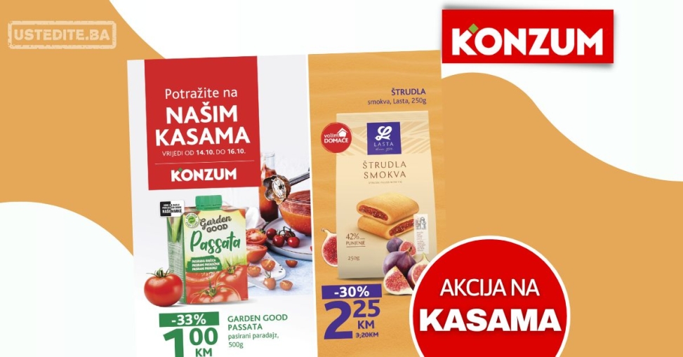 Konzum AKCIJA NA KASAMA 14-16.10.2024.