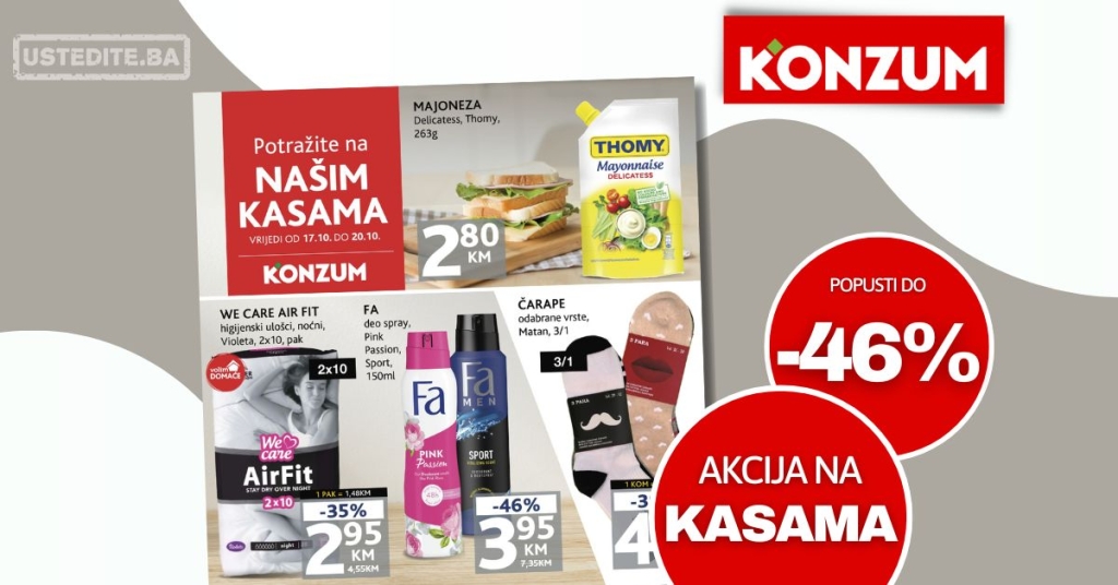 Konzum akcija na kasama 17-20.10.2024.