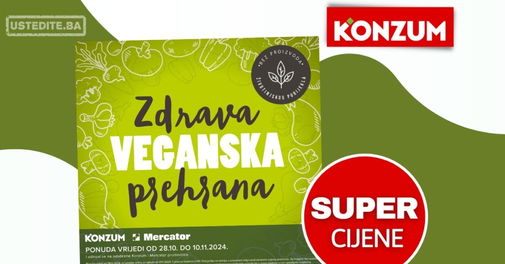 Konzum katalog ZDRAVA VEGANSKA PONUDA 28.10-10.11.2024.