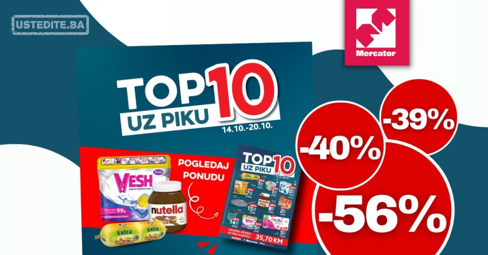 Mercator katalog TOP 10 UZ PIKU 14-20.10.2024.