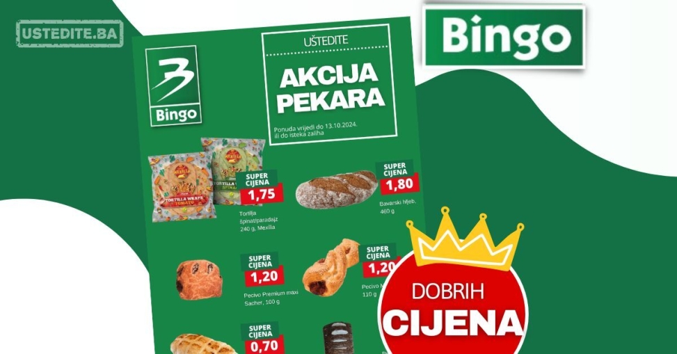 Bingo akcija PEKARA - sniženje do 13.10.2024.