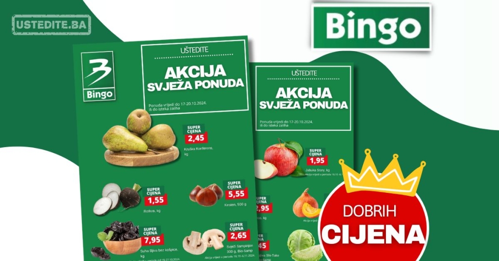 Bingo akcija SVJEŽA PONUDA 17-20.10.2024.