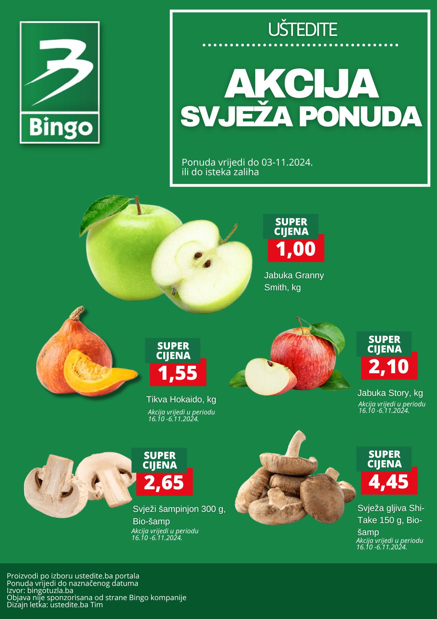 Bingo akcija SVJEŽA PONUDA 31.10-3.11.2024.