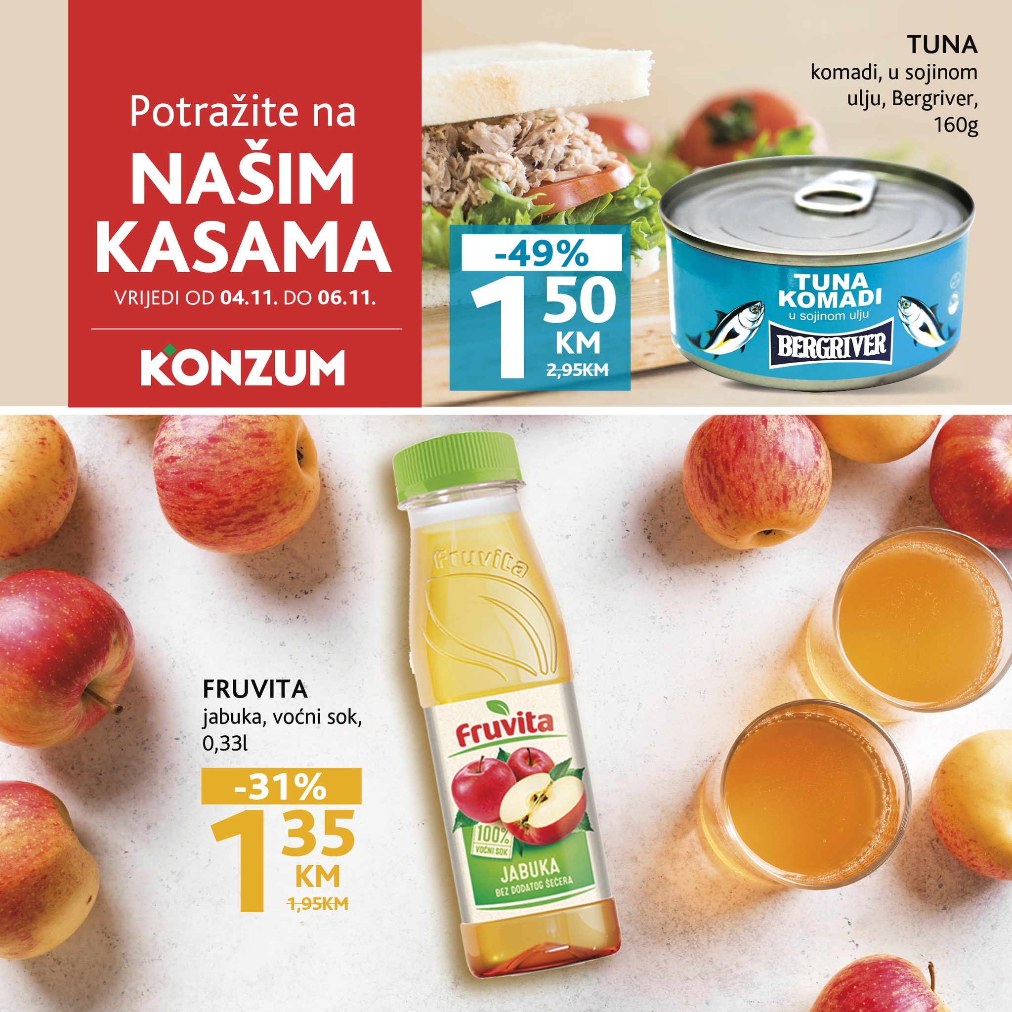 Konzum akcija na kasama 4-6.11.2024. 