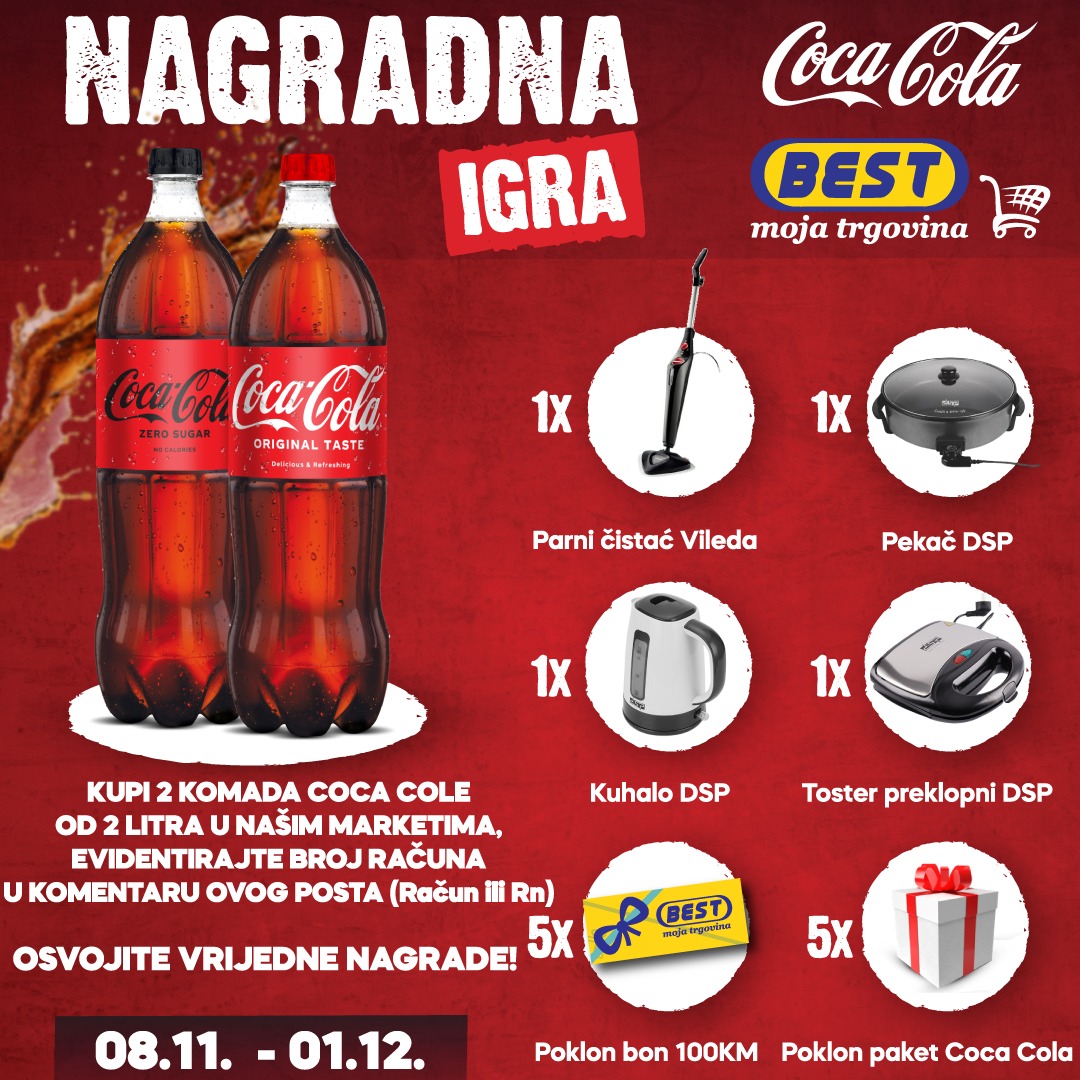 Coca-Cola & Best NAGRADNA IGRA 8.11-1.12.2024.  