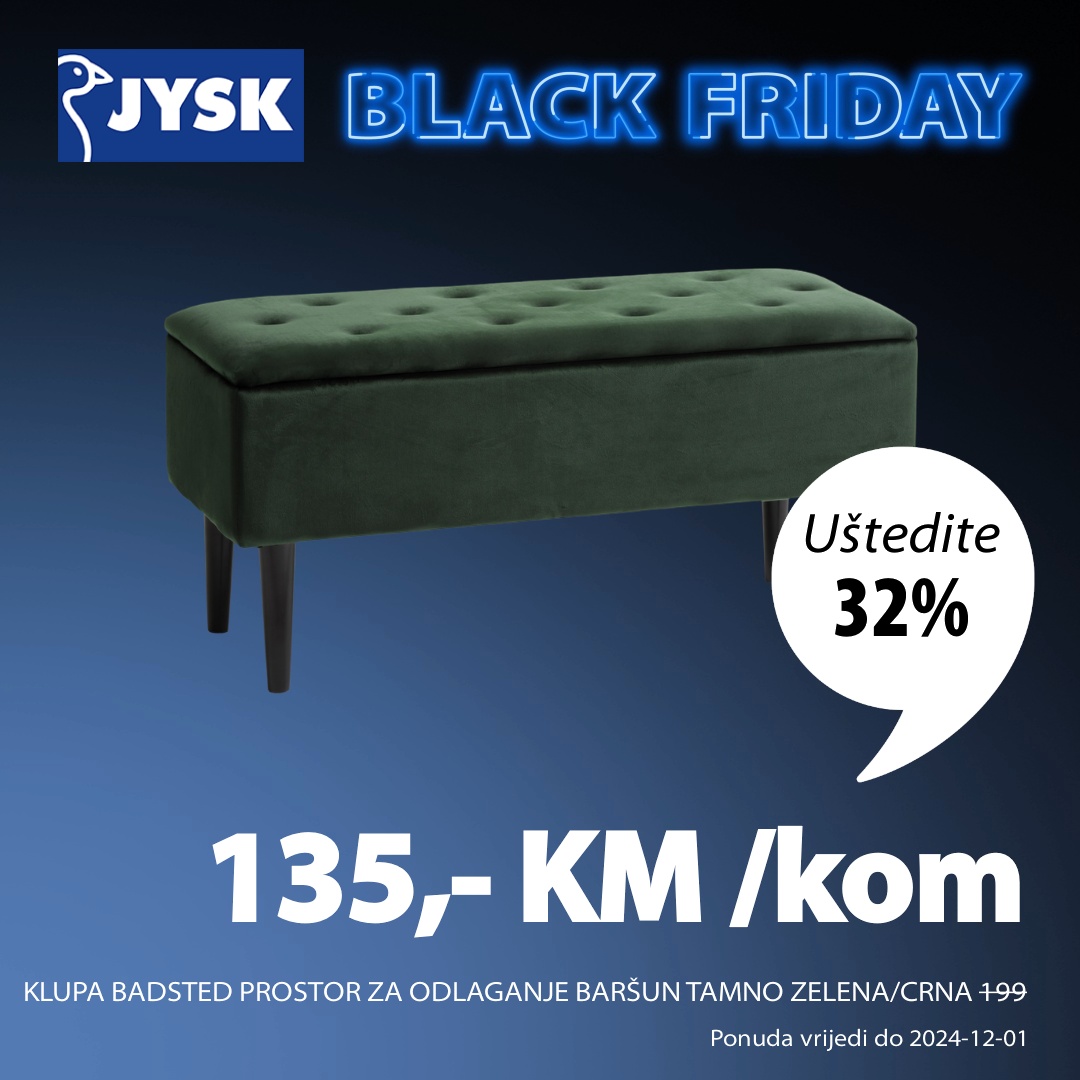 Jysk BLACK FRIDAY - sniženje do 1.12.2024.