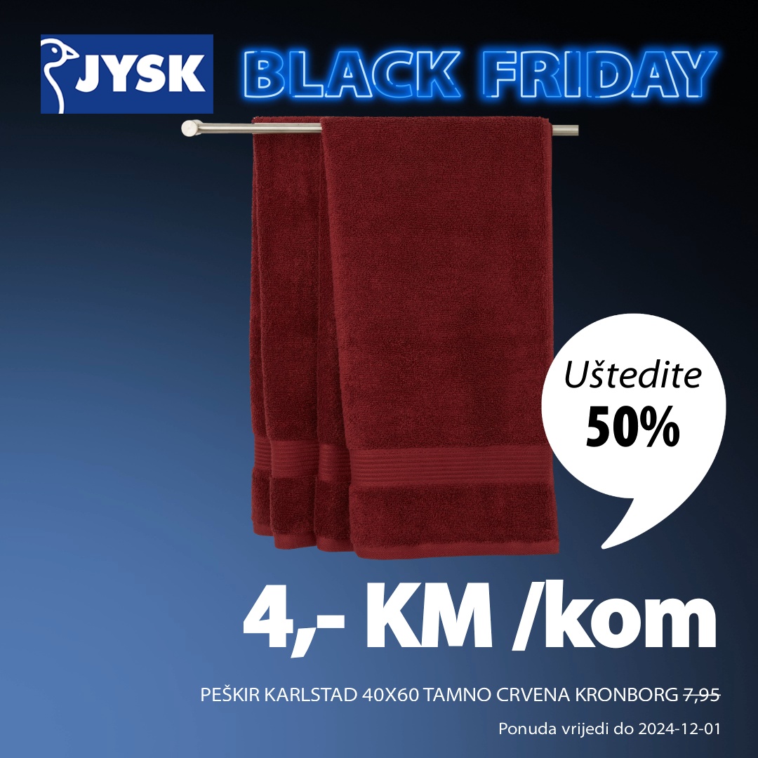 Jysk BLACK FRIDAY - sniženje do 1.12.2024.