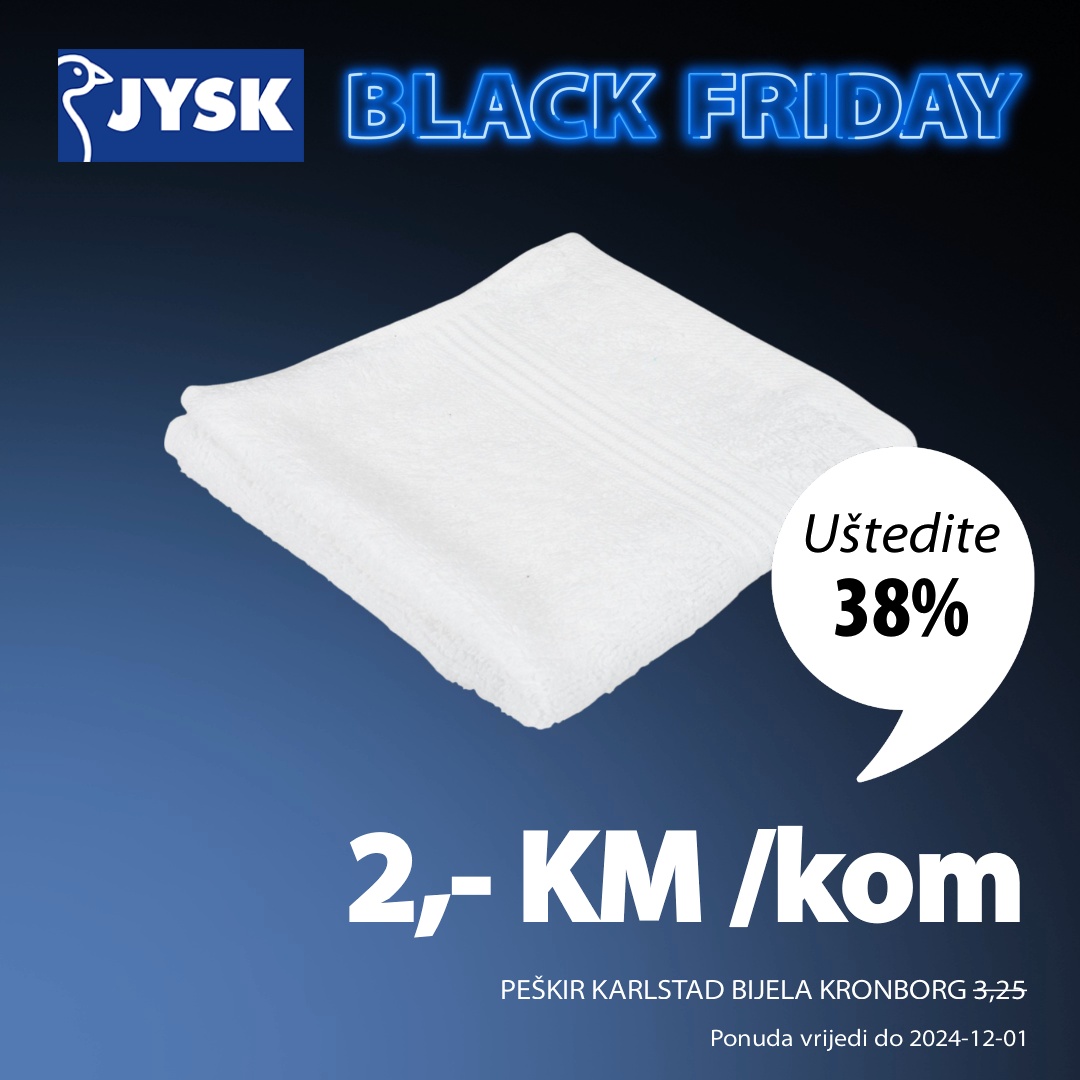 Jysk BLACK FRIDAY - sniženje do 1.12.2024.