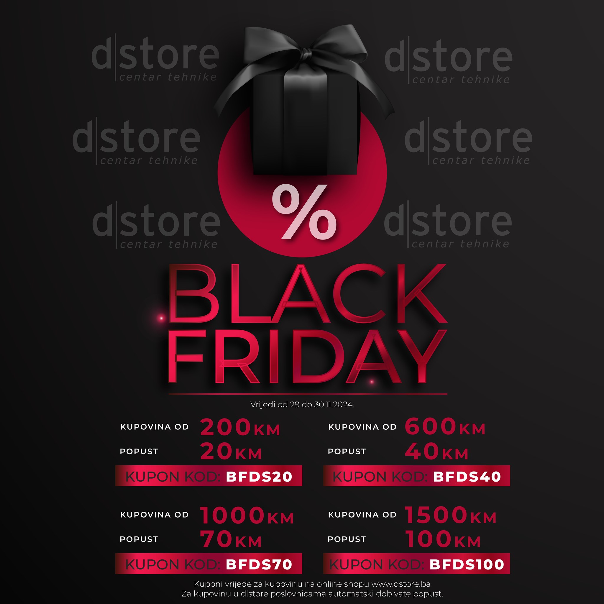 Dstore BLACK FRIDAY 29-30.11.2024. 