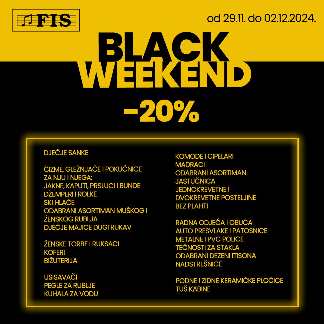 Fis BLACK WEEKEND 29.11-2.12.2024.