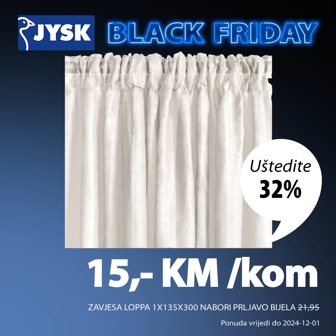 Jysk BLACK FRIDAY - sniženje do 1.12.2024.