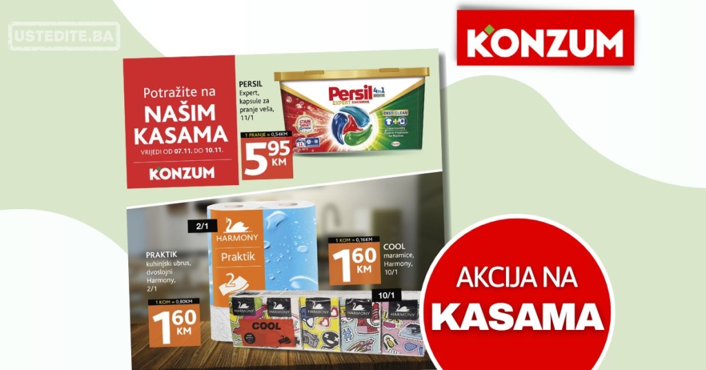 Konzum AKCIJA NA KASAMA 7-10.11.2024.