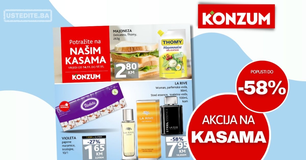 Konzum AKCIJA NA KASAMA 14-17.11.2024.