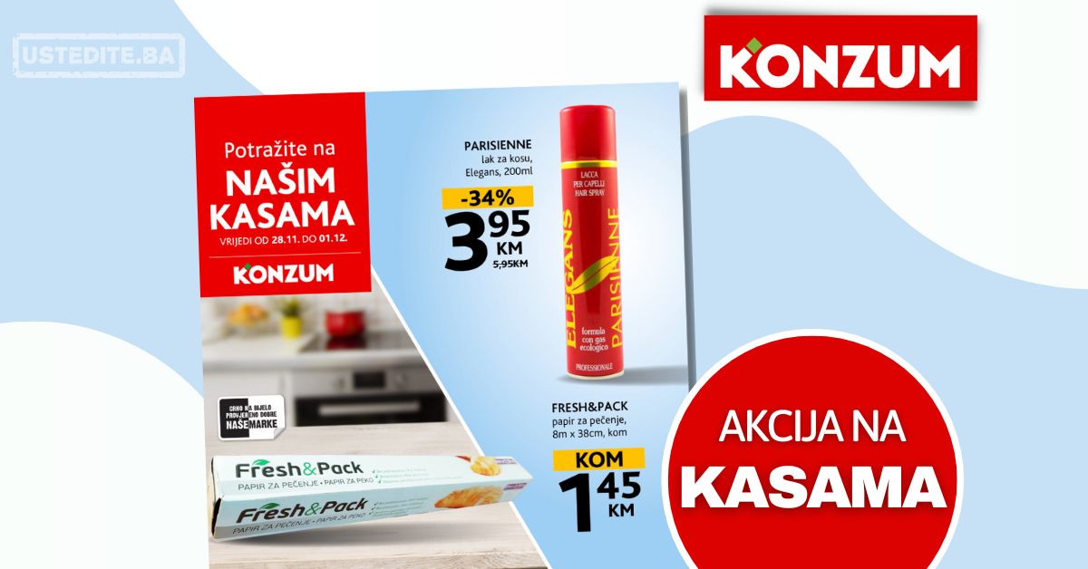 Konzum AKCIJA NA KASAMA 28.11-1.12.2024.