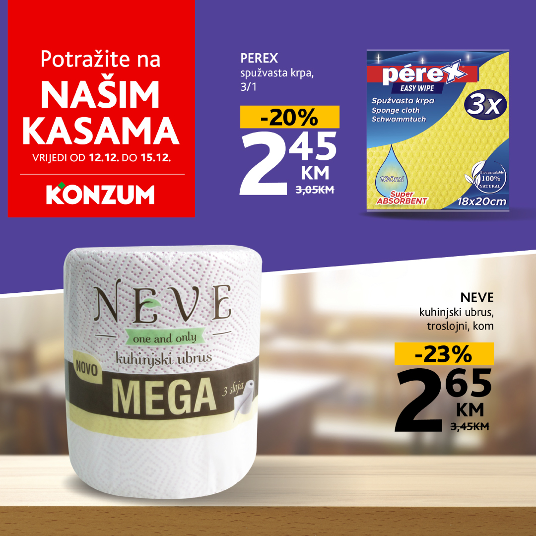 Konzum AKCIJA NA KASAMA 12-15.12.2024. 