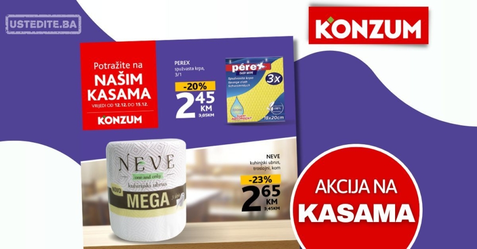 Konzum AKCIJA NA KASAMA 12-15.12.2024.