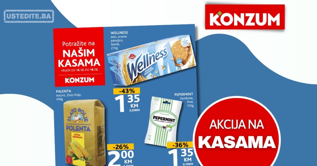 Konzum AKCIJA NA KASAMA 16-18.12.2024.