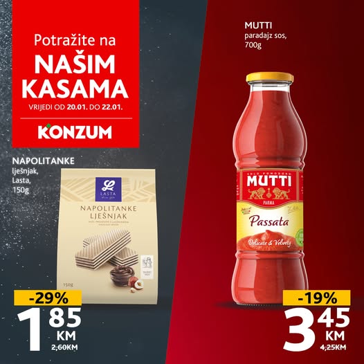 Konzum AKCIJA NA KASAMA 20-22.1.2025.