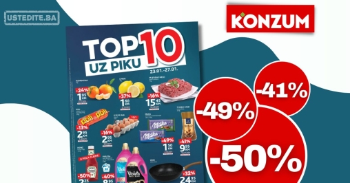 Konzum katalog TOP 10 uz PIKU 23-27.1.2025.