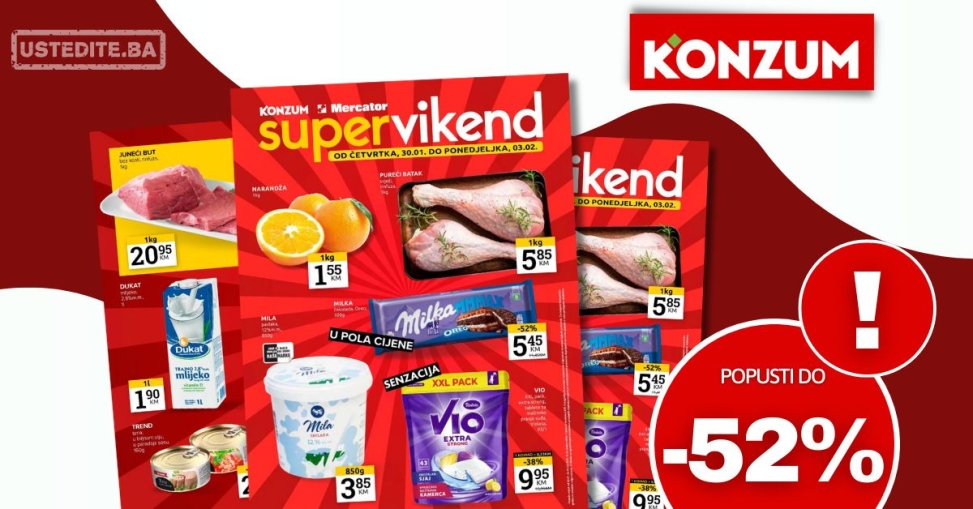 Konzum vikend akcija 30.1-3.2.2025.