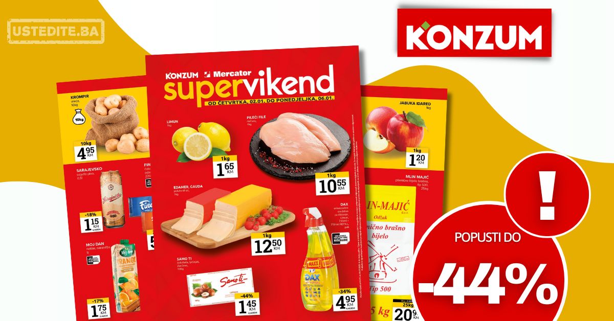 Konzum vikend akcija 2-6.1.2025.