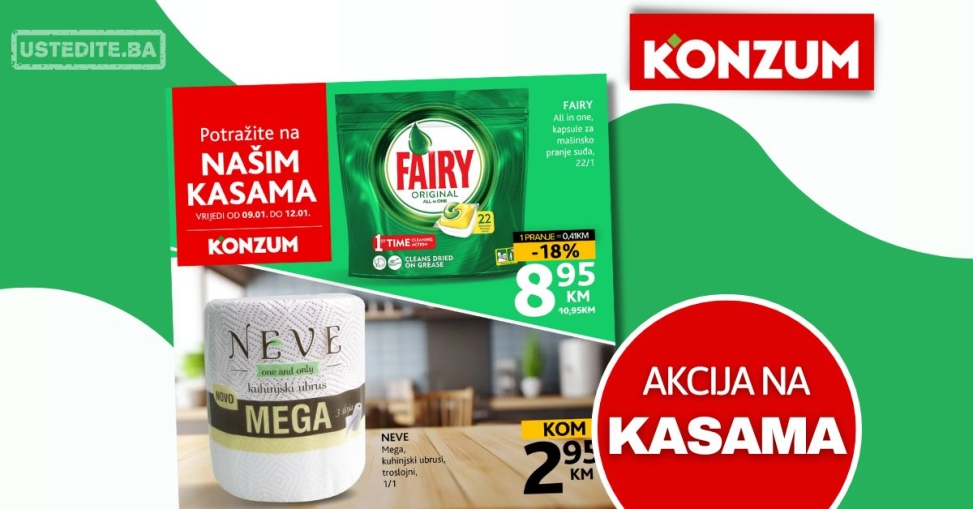 Konzum AKCIJA NA KASAMA 9-12.1.2025.