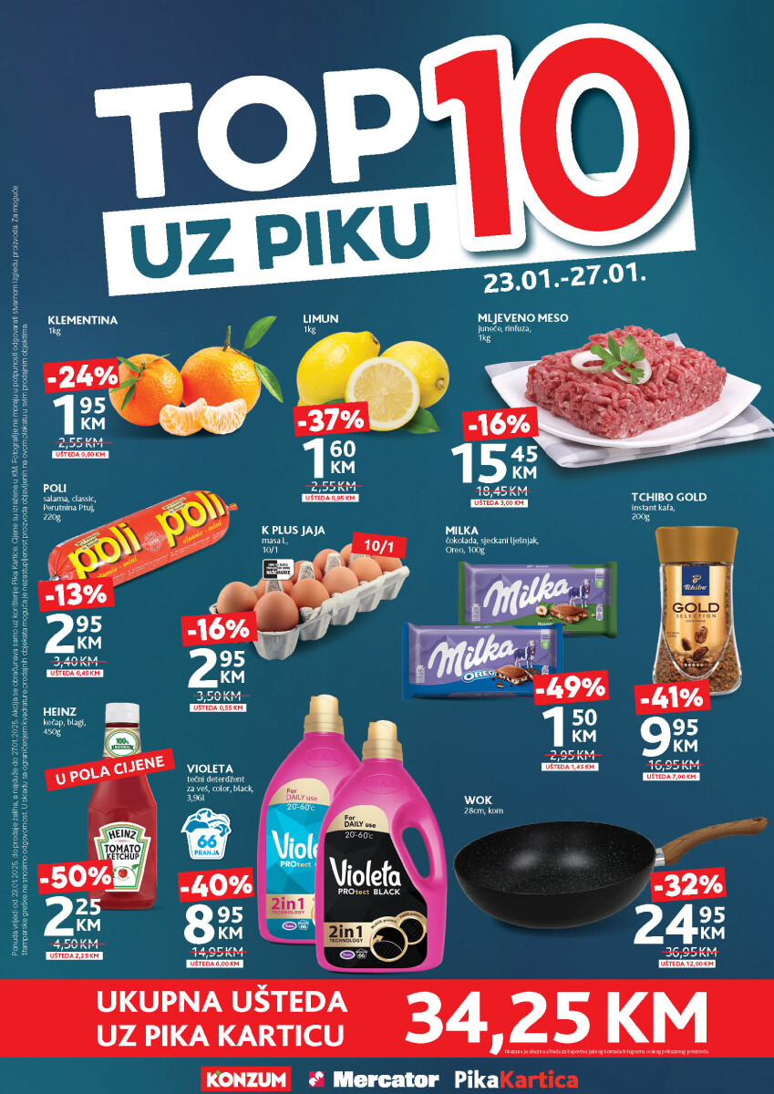 Konzum katalog TOP 10 uz PIKU 23-27.1.2025.