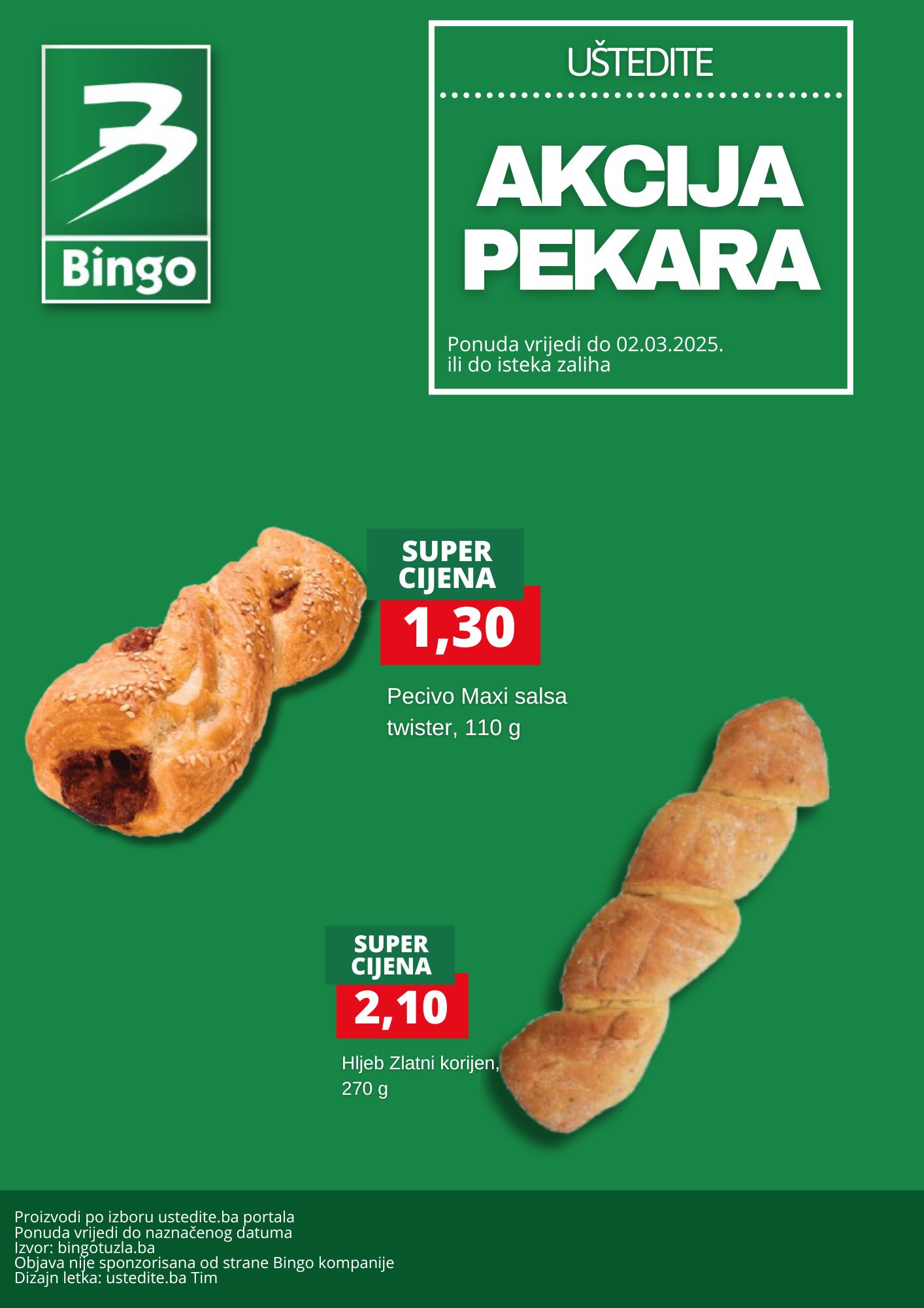 Bingo akcija PEKARA – sniženje do 2.3.2025.