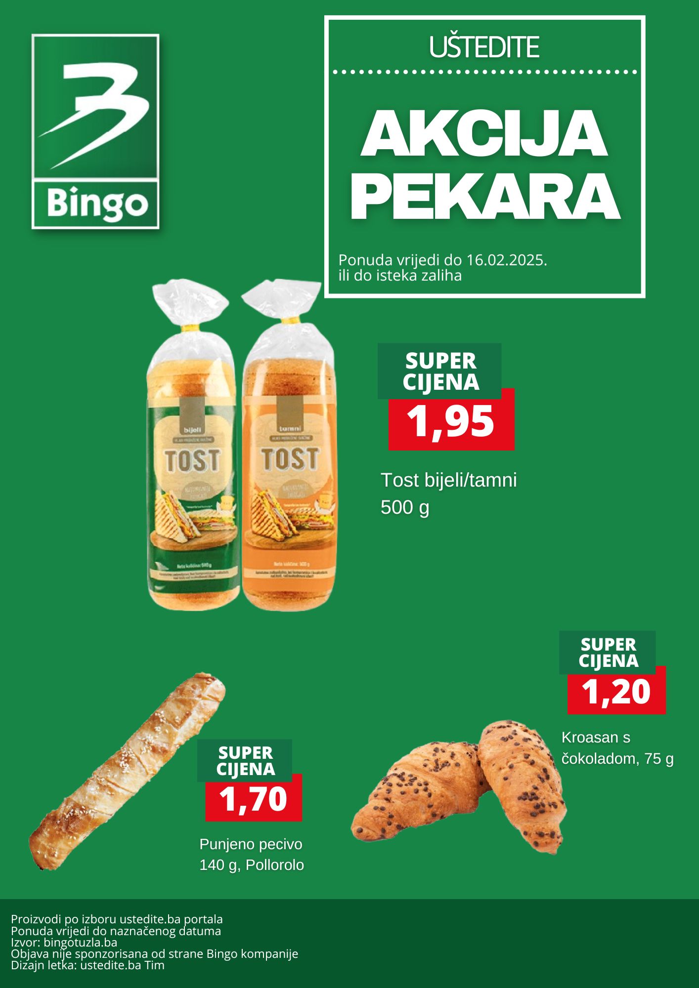 Bingo akcija PEKARA – sniženje do 16.2.2025.