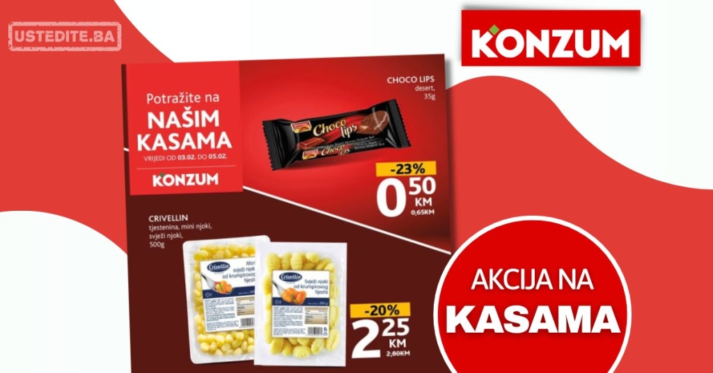 Konzum AKCIJA NA KASAMA 3-5.2.2025.